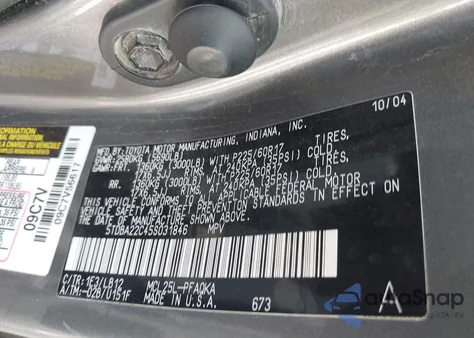 2005 Toyota Sienna Xle Limited из США, поврежденный, VIN 5TDBA22C45S031846